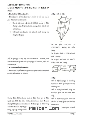 Khái Niệm Về Khối Đa Diện - Hình Học 12 - Tài Liệu Ôn Tập