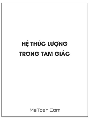 Hệ thức lượng trong tam giác