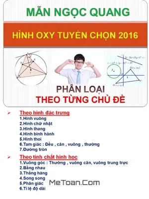 Tuyển Tập Bài Tập Hình Học Oxy Phân Loại Theo Chủ Đề Hay Nhất - Mẫn Ngọc Quang