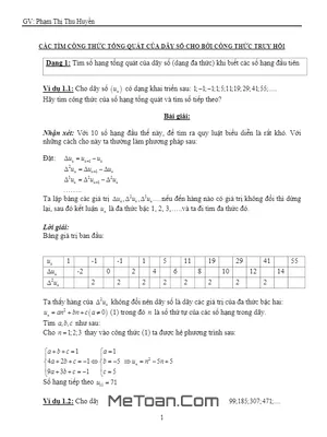 Cách Tìm Công Thức Tổng Quát Của Dãy Số Cho Bởi Công Thức Truy Hồi