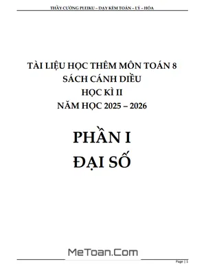 Tài liệu học Toán 8 sách Cánh Diều học kì 2 đầy đủ