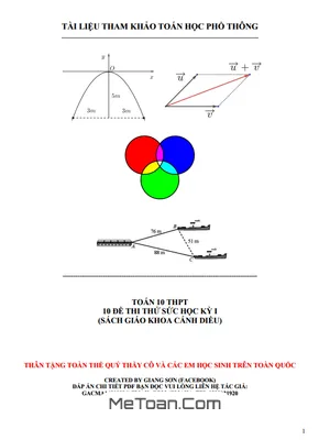 10 Đề Thi Thử Sức Cuối Kỳ 1 Môn Toán 10 THPT Sách Cánh Diều