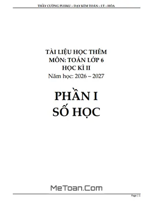 Tài liệu ôn tập Toán 6 học kì 2 sách Kết Nối Tri Thức Với Cuộc Sống (Full chương trình)