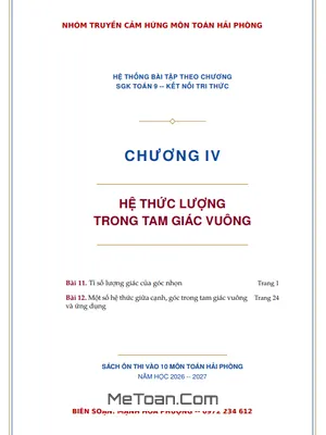 Hệ Thống Bài Tập Hệ Thức Lượng Trong Tam Giác Vuông Toán 9 (Kết Nối Tri Thức)