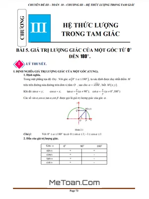 Chuyên Đề Hệ Thức Lượng Trong Tam Giác Toán 10 Kết Nối Tri Thức Với Cuộc Sống