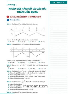 245 Bài Tập Tổng Ôn Khảo Sát Hàm Số Và Các Bài Toán Liên Quan Có Đáp Án