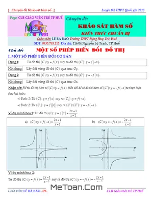 Phương Pháp Biến Đổi Đồ Thị Hàm Số - Lê Bá Bảo