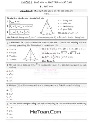 Chuyên Đề Mặt Nón, Mặt Trụ Và Mặt Cầu - Lê Văn Đoàn