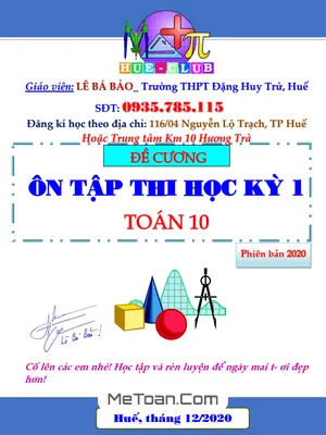 Tuyển Tập 343 Câu Trắc Nghiệm Ôn Thi Học Kỳ 1 Toán 10 - Lê Bá Bảo