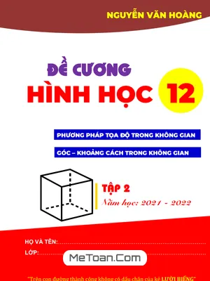 Đề Cương Ôn Tập Hình Học 12 Học Kỳ 2 - Nguyễn Văn Hoàng