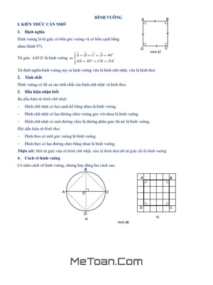 Chuyên Đề Hình Học Lớp 8: Hình Vuông