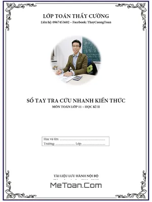 Sổ tay tra cứu nhanh kiến thức Toán 11 học kì 2 - Nguyễn Mạnh Cường