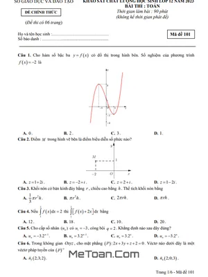 Đề khảo sát chất lượng môn Toán lớp 12 năm 2023 Sở GD&ĐT Đắk Nông