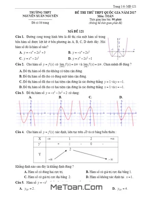 Trọn Bộ Đề Thi Thử THPT Quốc Gia 2017 Môn Toán Trường Nguyễn Xuân Nguyên - Thanh Hóa