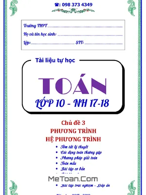 Các Dạng Toán Phương Trình Và Hệ Phương Trình - Trần Quốc Nghĩa