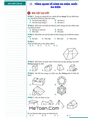 Bài Tập Tổng Ôn Khối Đa Diện Và Thể Tích Khối Đa Diện Có Đáp Án