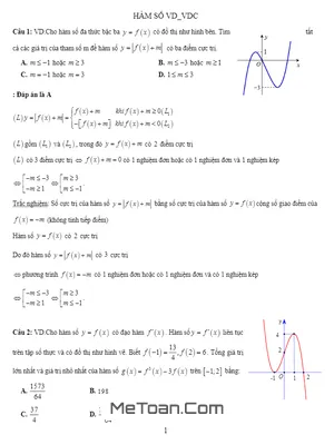 Hướng Dẫn Giải 60 Bài Toán Hàm Số Và Đồ Thị VD - VDC