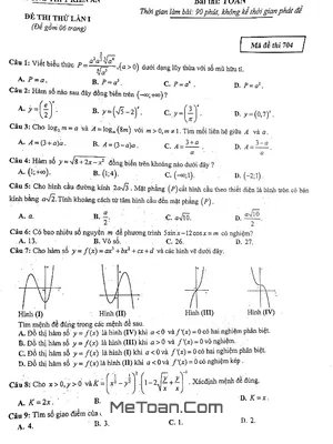 Đề Thi Thử Toán 2018 THPT Quốc Gia Trường THPT Kiến An – Hải Phòng Lần 1