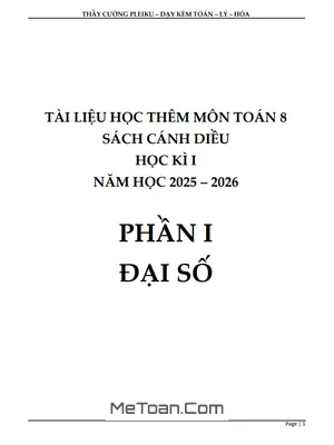 Tổng hợp lý thuyết và bài tập Toán 8 Cánh Diều Học kỳ 1