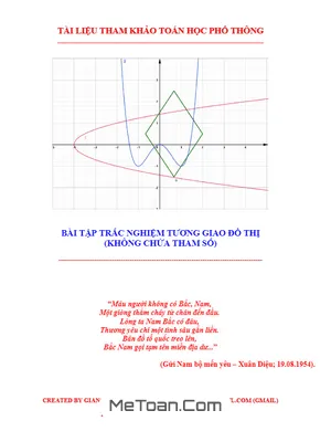 151 Bài Tập Trắc Nghiệm Tương Giao Đồ Thị (Không Chứa Tham Số) - Lương Tuấn Đức