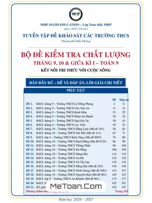 Tuyển Tập Đề Khảo Sát Toán 9 Tháng 9-10/2026 Hải Phòng: Lời Giải Chi Tiết