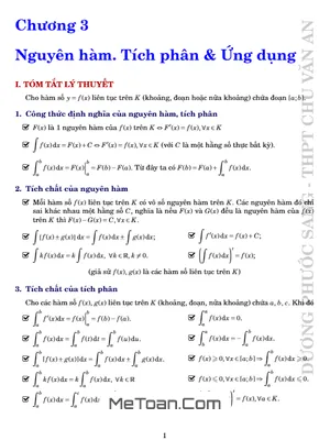 Nguyên Hàm - Tích Phân Và Ứng Dụng - Ôn Tập Thi THPT Quốc Gia