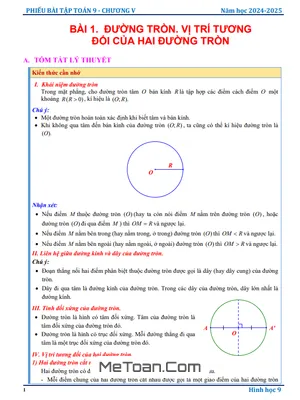 Phiếu bài tập Toán 9 chương đường tròn