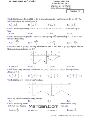 Đề thi thử Toán THPT QG 2019 trường Ngô Sĩ Liên – Bắc Giang lần 2
