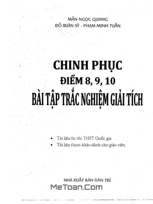 Chinh Phục Điểm 8 - 9 - 10 Bài Tập Trắc Nghiệm Giải Tích