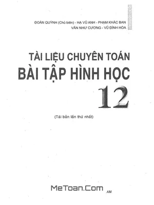 Tài Liệu Chuyên Toán Bài Tập Hình Học 12 - Đoàn Quỳnh