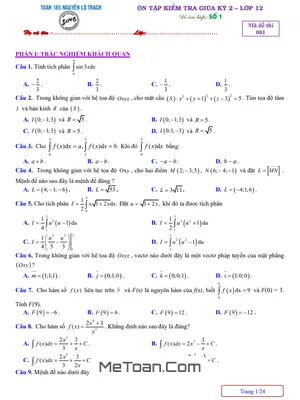 Ôn Tập Kiểm Tra Giữa Kì 2 Toán 12: 6 Đề Có Lời Giải Chi Tiết