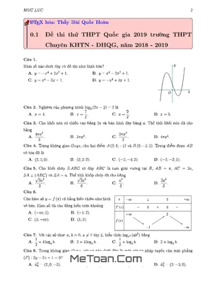 Đề thi thử Toán THPT Quốc gia 2019 trường THPT chuyên KHTN – Hà Nội