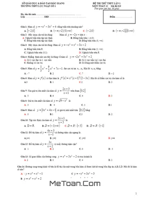 Đề thi thử THPT Quốc gia môn Toán năm 2017 trường Lục Ngạn 1 – Bắc Giang lần 1