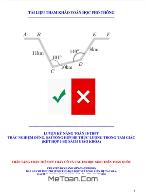 Trắc nghiệm Đúng Sai Hệ Thức Lượng Trong Tam Giác Lớp 10: Rèn Luyện Kỹ Năng