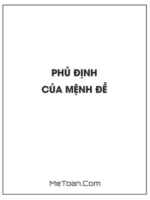 Phủ định của mệnh đề