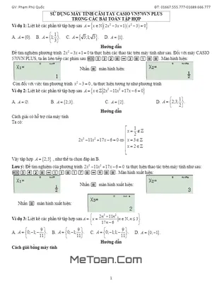 Cẩm nang Casio Toán 10: Nâng cao kỹ năng giải toán nhanh với máy tính Casio 570VN Plus