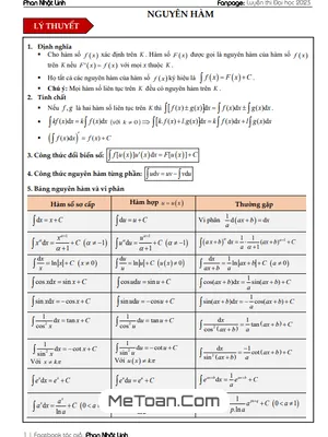 Ôn Thi THPT Môn Toán: Nguyên Hàm, Tích Phân Và Ứng Dụng