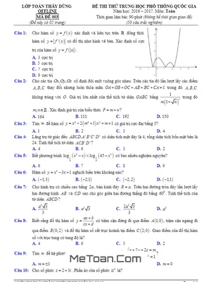 Đề Thi Thử THPT Quốc Gia 2017 Môn Toán - Đoàn Trí Dũng Lần 6
