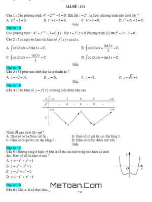 Giải Chi Tiết 4 Mã Đề Gốc Đề Thi Chính Thức THPT QG 2017 Môn Toán - Hoàng Tiến Trung