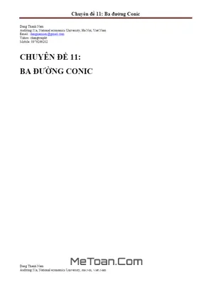 Bí Quyết Chinh Phục Bài Toán Ba Đường Conic Trong Hình Học Phẳng