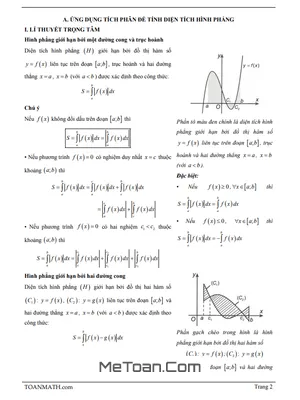 Bài Giảng Về Ứng Dụng Của Tích Phân Trong Giải Tích 12