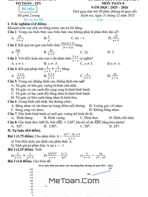 Đề thi học kì 1 Toán 8 năm học 2025 – 2026 trường THCS Phước Bửu – TP HCM