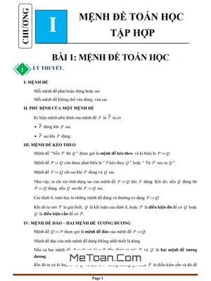 Chuyên Đề Mệnh Đề Và Tập Hợp Toán 10 KNTT - Tài Liệu Ôn Thi Hiệu Quả