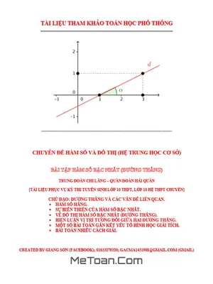 123 Bài Toán Hàm Số Bậc Nhất Và Đường Thẳng - Lương Tuấn Đức