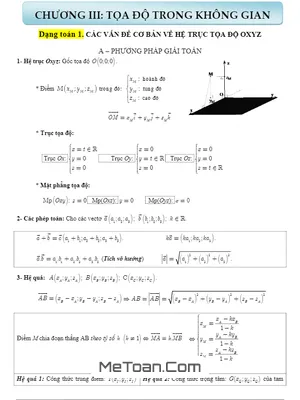 Phương Pháp Tọa Độ Trong Không Gian - Trần Văn Tài: Phân Dạng Bài Tập Và Lời Giải Chi Tiết