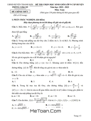 Đề HSG Toán 9 cấp huyện năm 2022 - 2023 phòng GD&ĐT Thanh Sơn - Phú Thọ