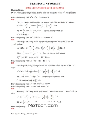 Bồi Dưỡng HSG Toán 8: Chuyên Đề Giải Phương Trình
