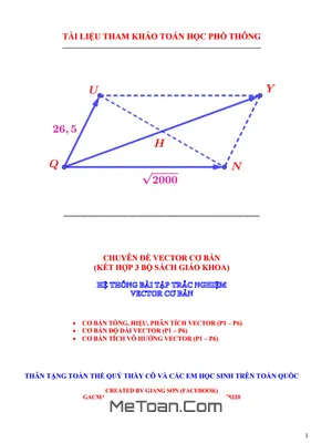 Hệ thống bài tập trắc nghiệm Vector cơ bản trong không gian Toán 10