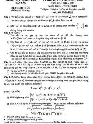 Đề thi HSG tỉnh Toán THPT & GDTX năm 2022 - 2023 Sở GD&ĐT Đắk Lắk