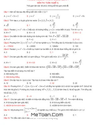 Tuyển Tập 6 Đề Thi Thử Sức Trước Kỳ Thi Chất Lượng Học Kỳ 1 Môn Toán 10
